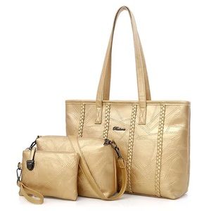 Baline 3 Piece Quilted Braid Women Handbag Set